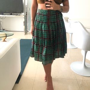 ❌SOLD❌Prada Plaid Pleated Skirt